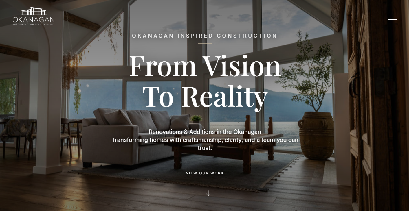 Okanagan Inspired Construction website example